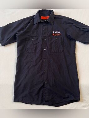 Black Short-Sleeve Button-Down Work Shirt RedKap Rudy Funny Biker Diner humor